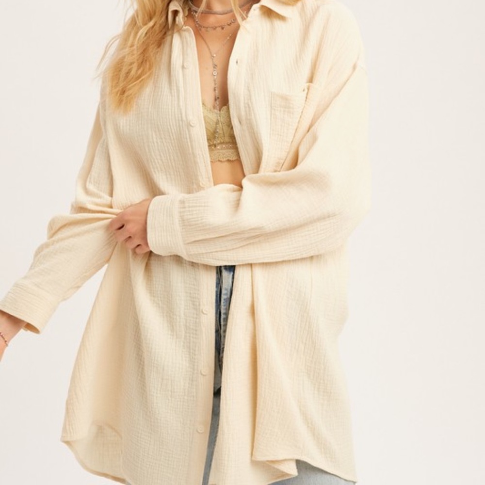Cream Shirt Dress